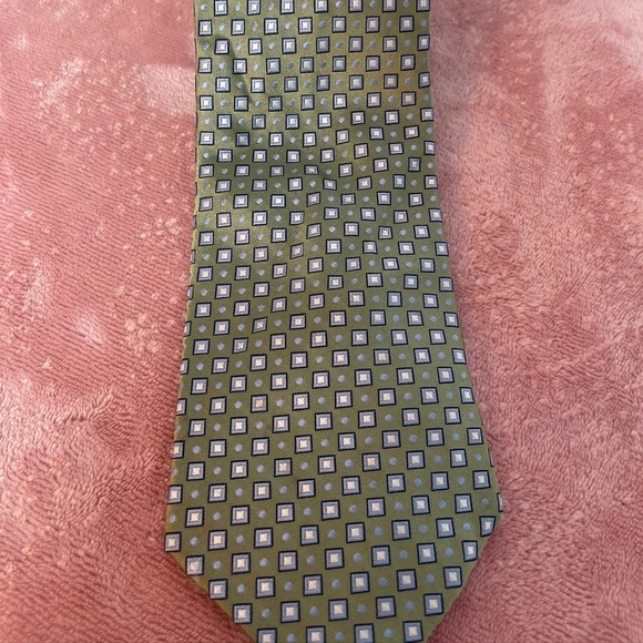 Stafford Other - Stafford Olive and Navy Geometric Tie